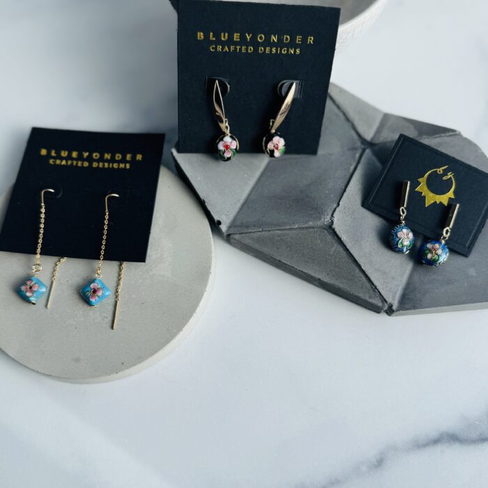 Cloisonne bar stud, threader