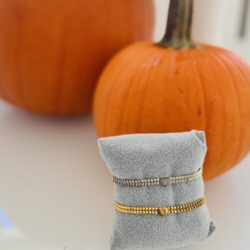 Custom heart initial slinky bracelet