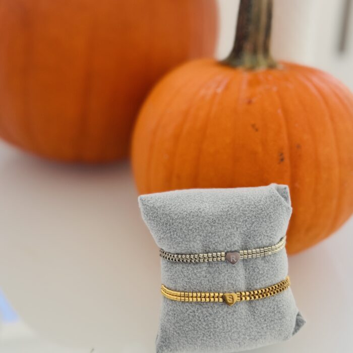 Custom heart initial slinky bracelet