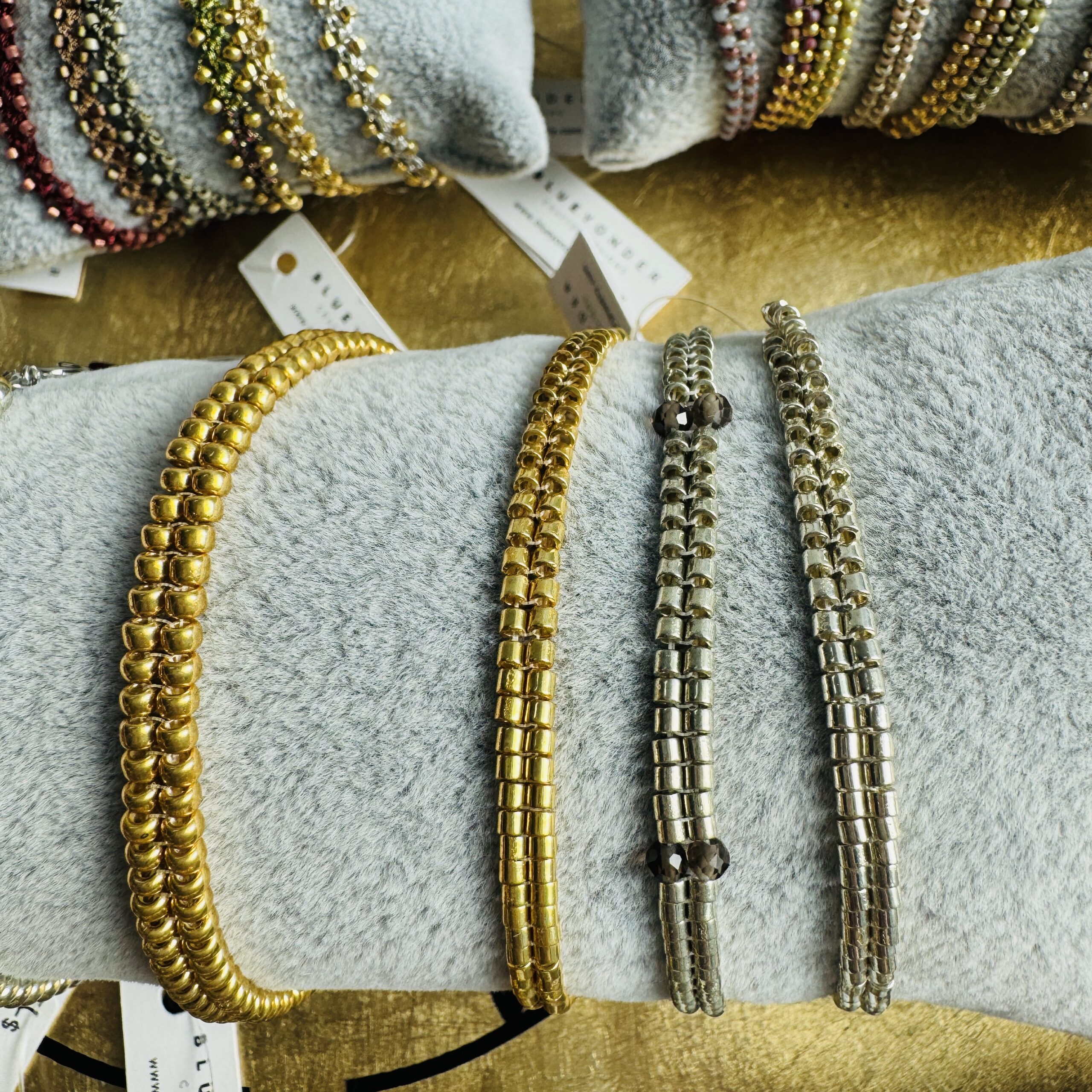 Bubble bracelet, slinky bracelets, slinky bracelet with smoky quartz