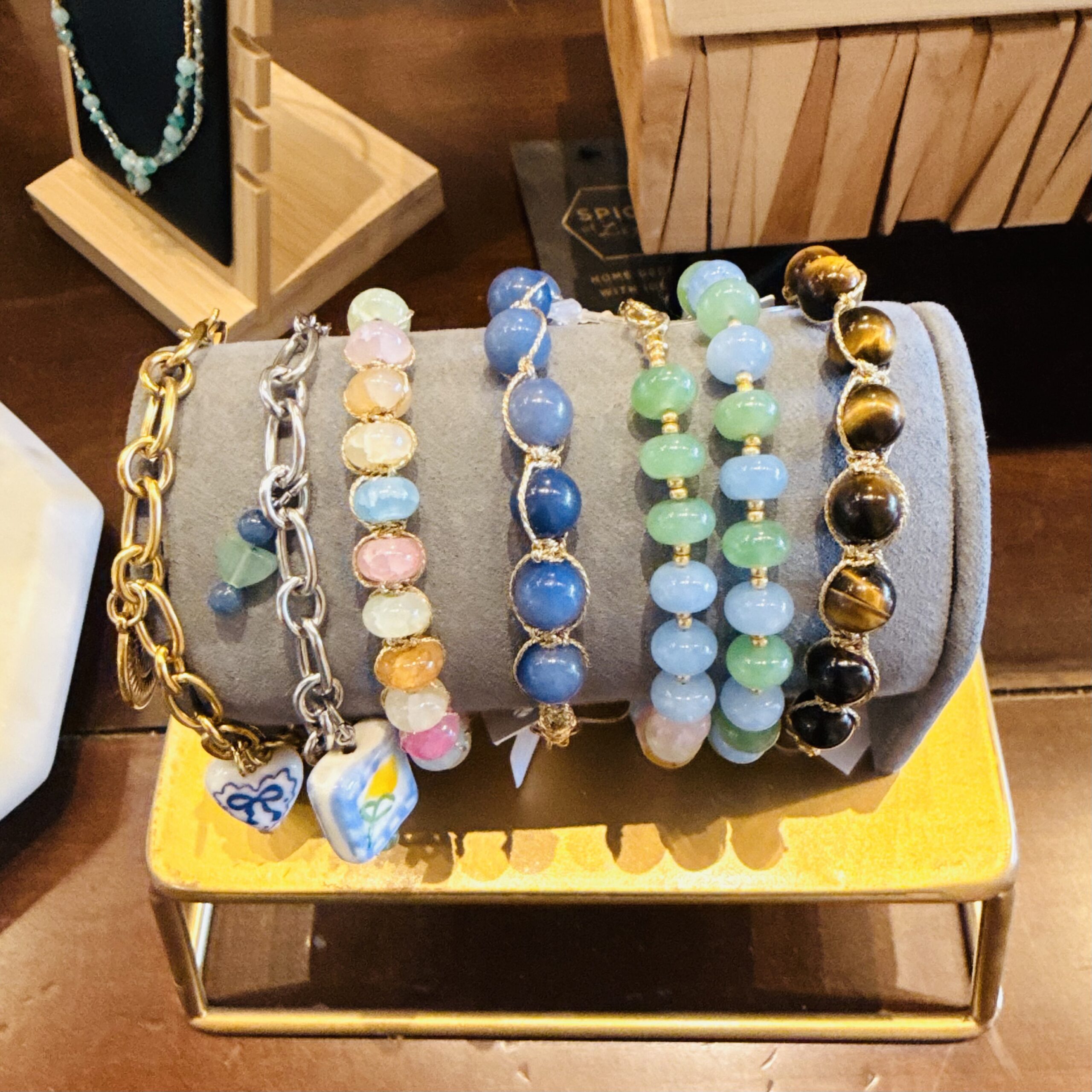 Gemstone woven bracelet