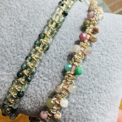 Gemstone woven bracelet
