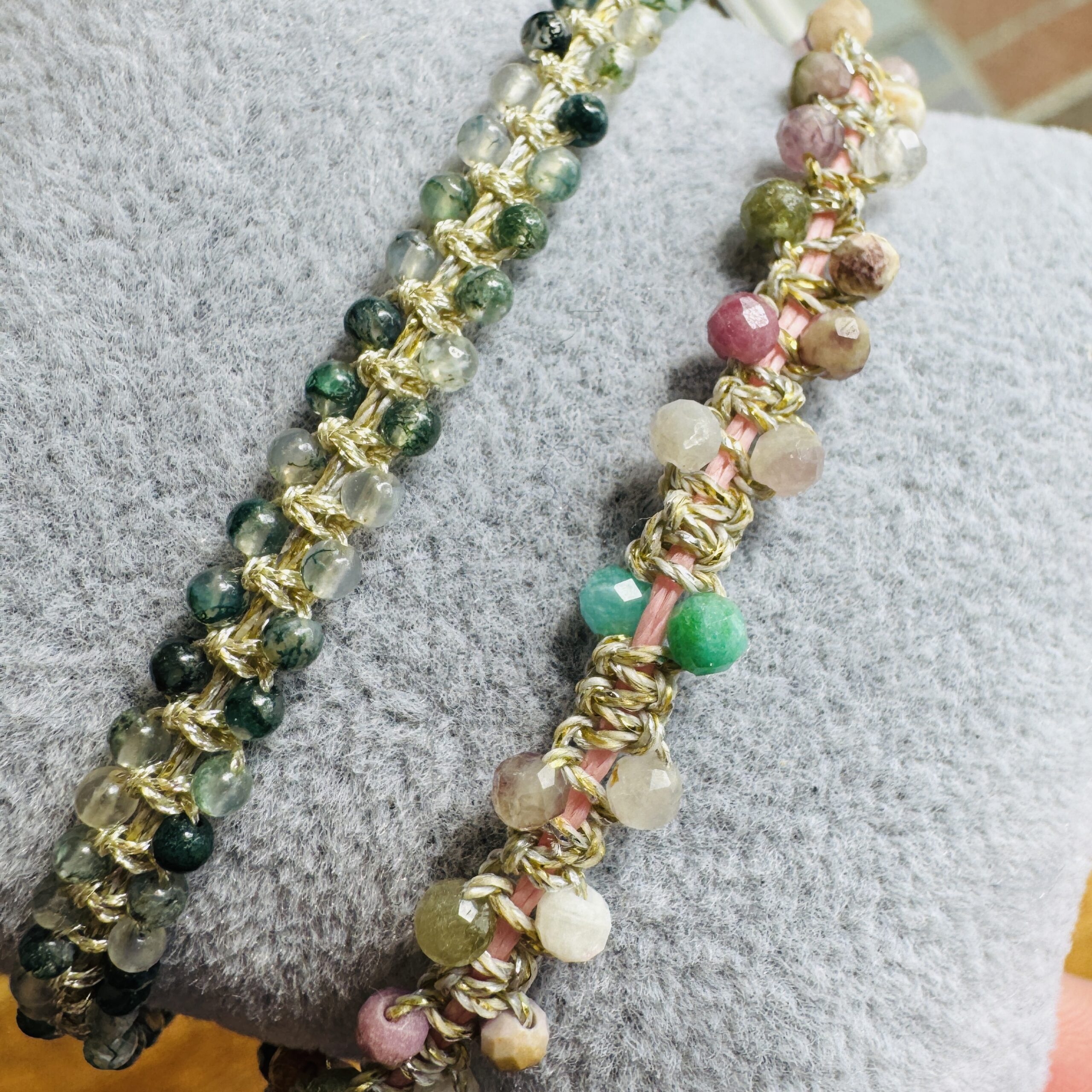 Gemstone woven bracelet