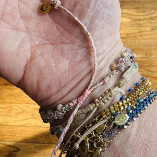 Gemstone woven bracelet model 2