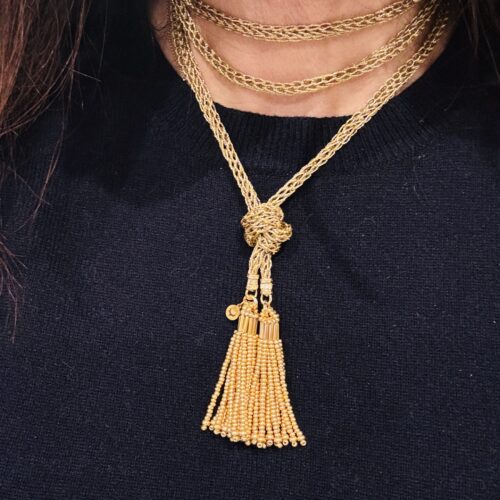 Long tassel gold - triple wrap
